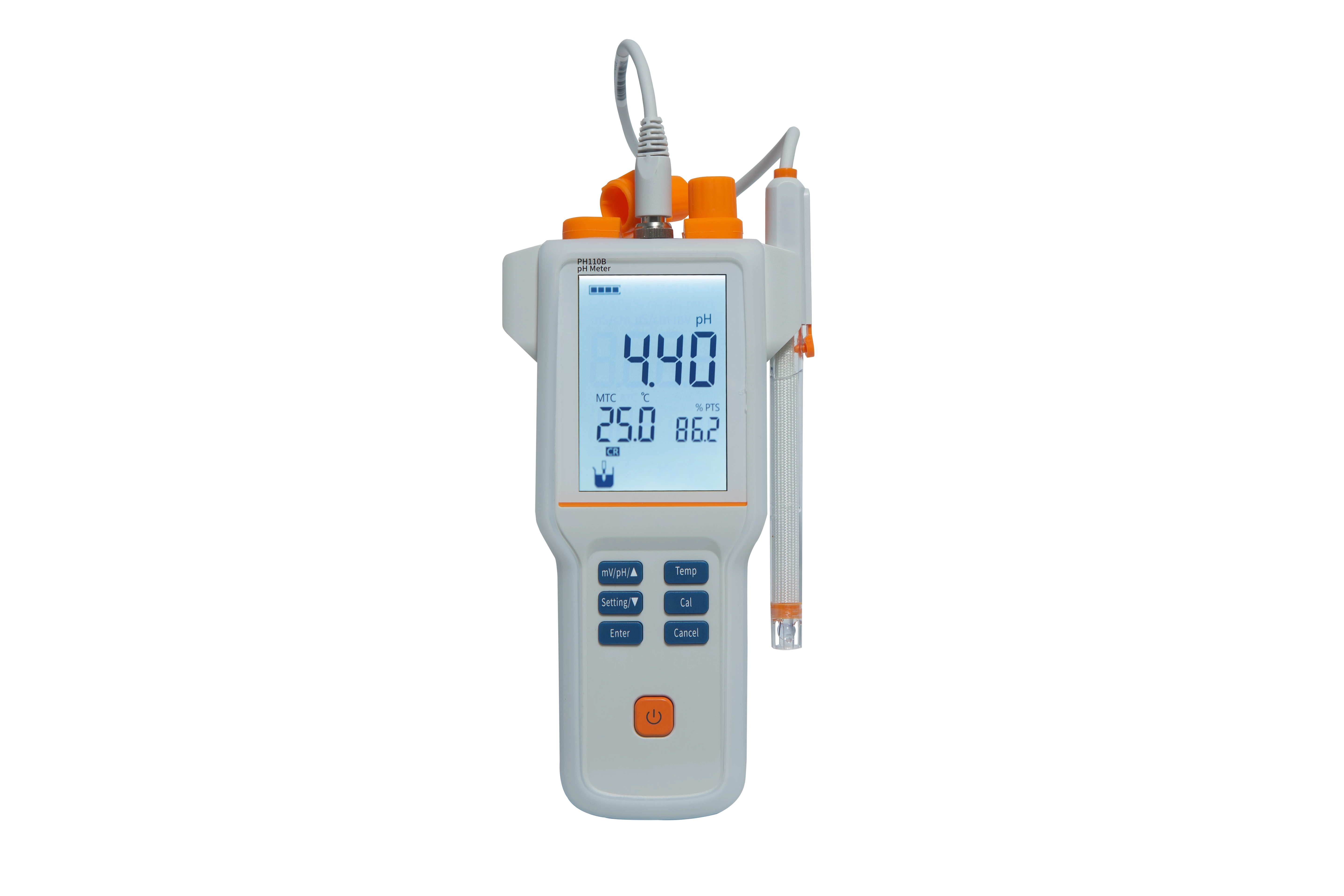 Handheld pH meter 3.5 Inch LCD for Beverage Chemical Solutions