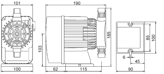 Electromagnetic diaphragm metering pump